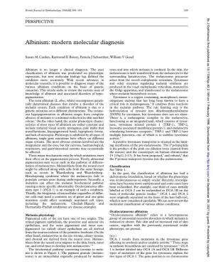 Albinism: Modern Molecular Diagnosis