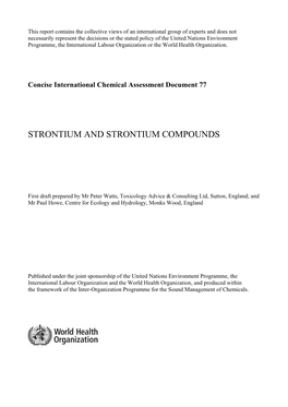 Strontium and Strontium Compounds