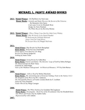 Michael L. Printz Award Books
