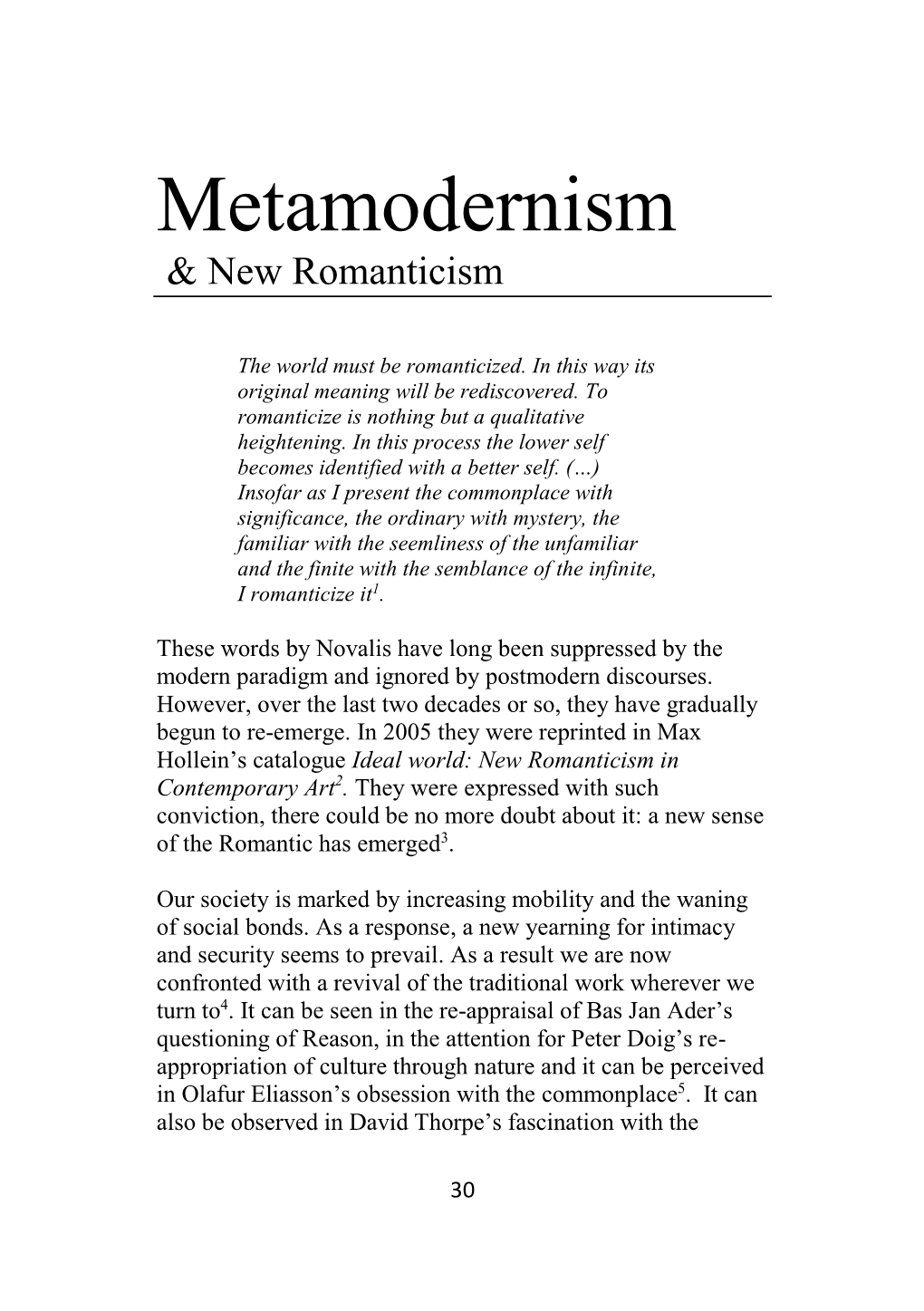 Metamodernism and New Romanticism