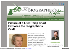 Picture of a Life: Philip Short Explores the Biographer's Craft
