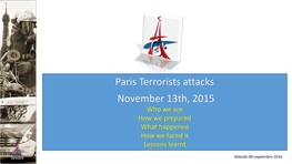 Attentats Du 13 Novembre 2015 November 2015 Paris Attacks