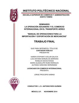 Instituto Politécnico Nacional Trabajo Final