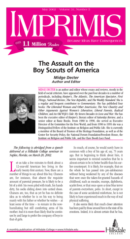 The Assault on the Boy Scouts of America Midge Decter Author and Editor