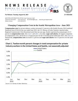 Changing Compensation Costs in the Seattle Metropolitan Area – June
