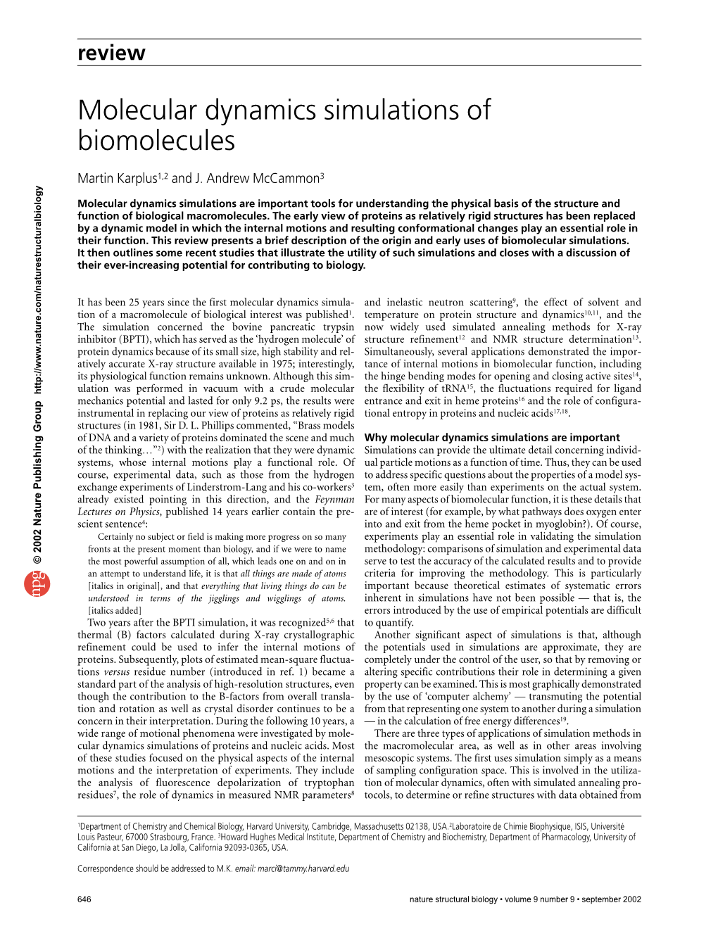 Molecular Dynamics Simulations of Biomolecules