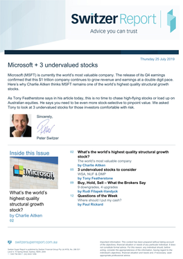 Microsoft + 3 Undervalued Stocks