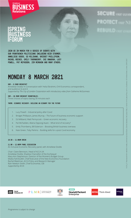 Spring Business Forum Programme