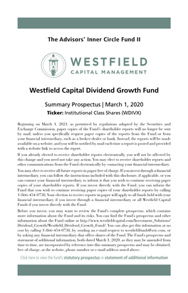Westfield Capital Dividend Growth Fund