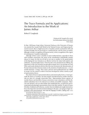 The Trace Formula and Its Applications: an Introduction to the Work of James Arthur