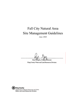 Fall City Natural Area Site Management Guidelines June 2003