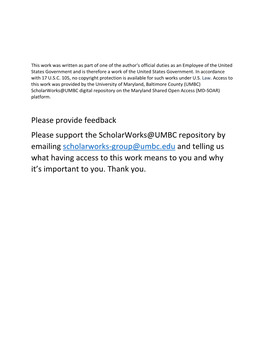 Please Provide Feedback Please Support the Scholarworks@UMBC