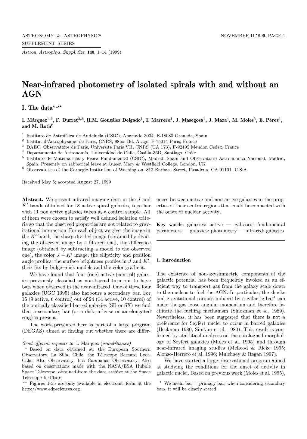 Near-Infrared Photometry of Isolated Spirals with and Without an AGN