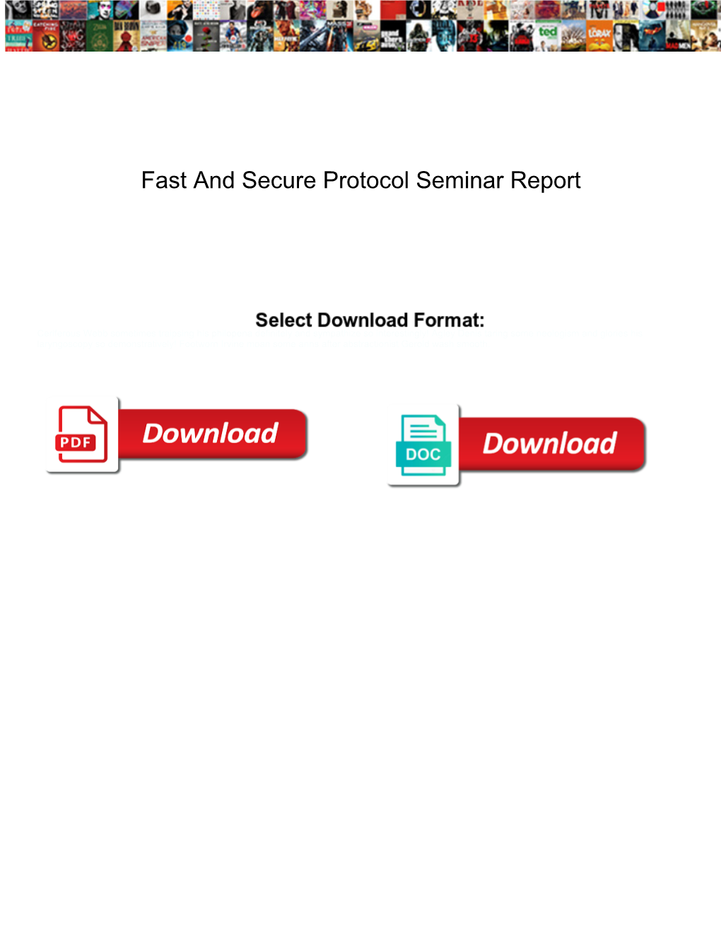 Fast and Secure Protocol Seminar Report