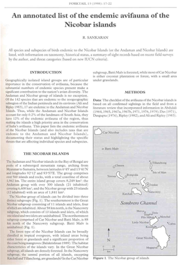 An Annotated List of the Endemic Avifauna of the Nicobar Islands