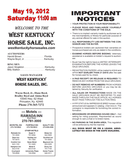 West Kentucky Horse Sale, Inc. Westkentuckyhorsesales.Com