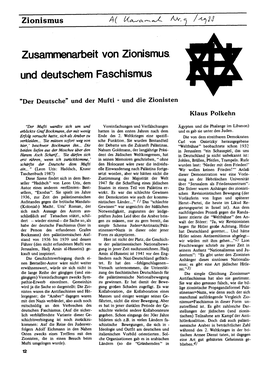 Zusammenarbeit Von Zionismus Und Deutschem Faschismus