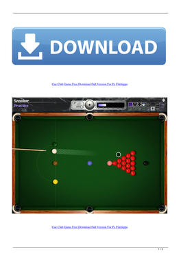 Cue Club Game Free Download Full Version for Pc Filehippo