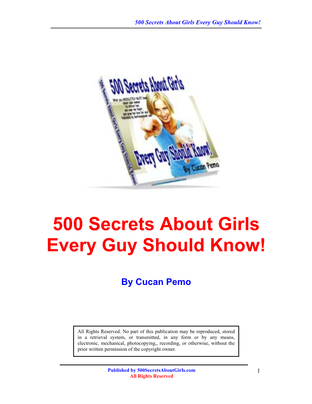 500 Secrets About Girls Every Guy Should Know!