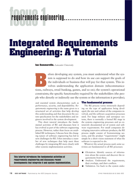 Integrated Requirements Engineering: a Tutorial