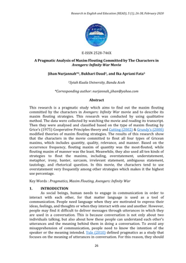 E-ISSN 2528-746X a Pragmatic Analysis of Maxim Flouting