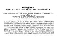 Papers of Theroyal Society of Tasmania 1927