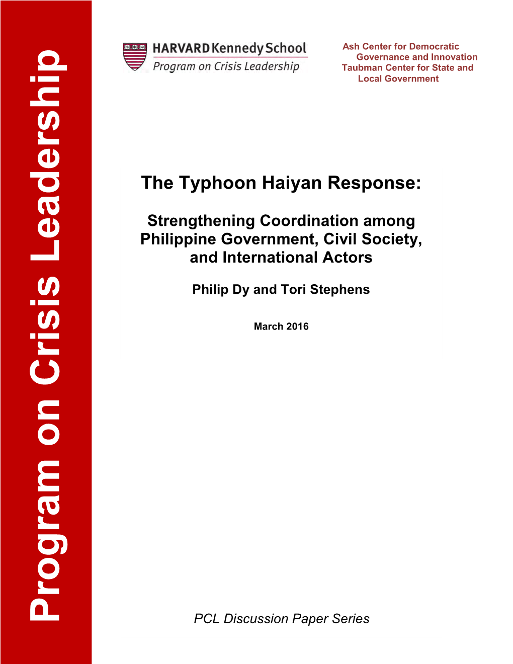 The Typhoon Haiyan Response