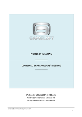 Combined Shareholders' Meeting