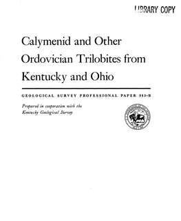 Calymenid and Other Ordovician Trilobites from Kentucky and Ohio
