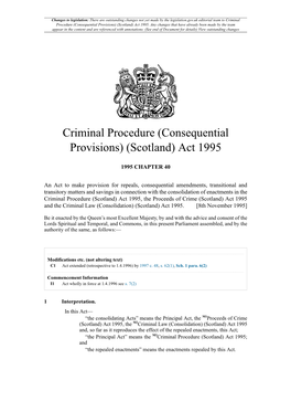 Criminal Procedure (Consequential Provisions) (Scotland) Act 1995