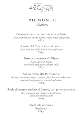 PIEMONTE Piedmont