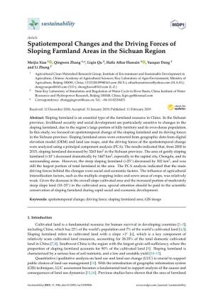Spatiotemporal Changes and the Driving Forces of Sloping Farmland Areas in the Sichuan Region