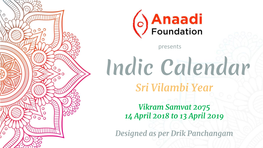 Indic Calendar Sri Vilambi Year