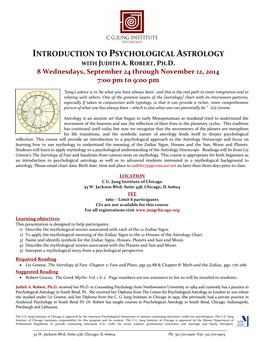 Introduction to Psychological Astrology with Judith A