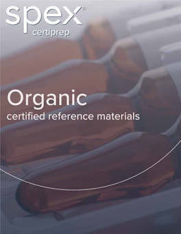 SPEX Certiprep Organic Certified Reference Materials Product Catalog