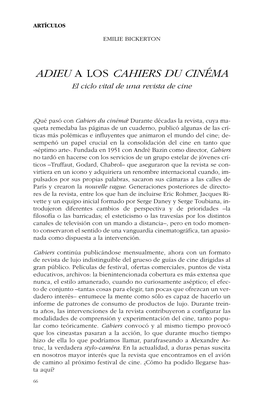 CAHIERS DU CINÉMA El Ciclo Vital De Una Revista De Cine