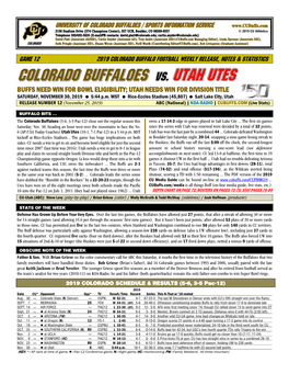 University of Colorado Buffaloes / Sports