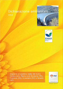 Dichiarazione Ambientale 2012 UB Hydro Centro 2