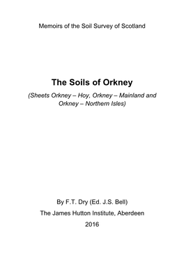 The Soils of Orkney (Sheets Orkney – Hoy, Orkney – Mainland and Orkney – Northern Isles)