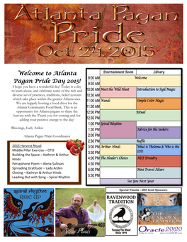 Welcome to Atlanta Pagan Pride Day 2015!