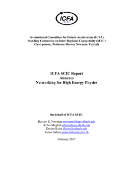 ICFA SCIC Report Annexes Networking for High Energy Physics