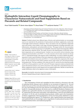 Hydrophilic Interaction Liquid Chromatography to Characterize Nutraceuticals and Food Supplements Based on Flavanols and Related Compounds