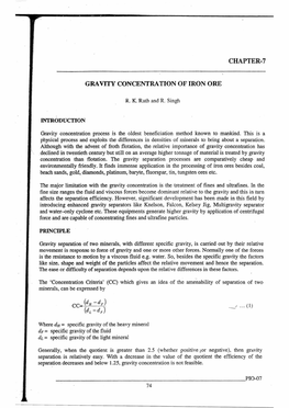 Chapter-7 Gravity Concentration of Iron Ore