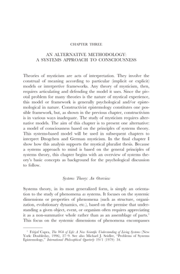 A SYSTEMS APPROACH to CONSCIOUSNESS Theories