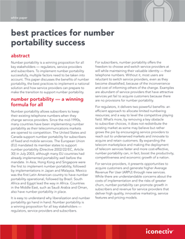 Best Practices for Number Portability Success