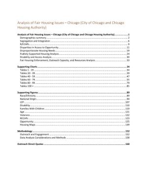 Analysis of Fair Housing Issues, Chicago-Chicago Housing Authority
