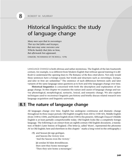 8 Historical Linguistics: the Study of Language Change