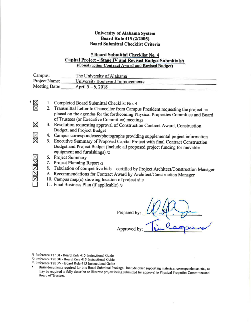 Phase III Construction Contract Award & Revised Budget