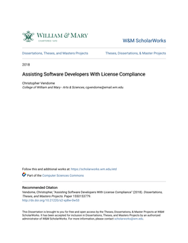 Assisting Software Developers with License Compliance