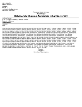Babasaheb Bhimrao Ambedkar Bihar University College Name : R